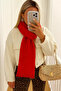 Women's Plain Red Winter Shawl Scarf 70X200 Soft Acrylic