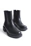 Women's Marta Black Leather Elastic Waterproof Boots - 4