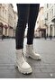 Women's Beige Waterproof Knitwear Boots Nk1160 - 4