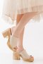 Women's black orthopedic insole heeled slipper (9cm) cream - 2