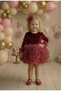 Burgundy Velvet Fabric Long Sleeve Tutu Baby Girl Dress - Velvet - 2