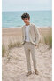 Young Men's 100% Linen Fabric Suit, 3-Piece Suit_Rg3361