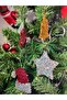 Handmade Glitter Christmas Tree Ornament Set of 4 – Decor with Star, Bell, Stocking and Hat Figures - 2