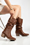 Women's Western Cowboy Leather Embroidered Bellows Boots - 3