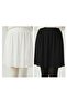 Ecru-Black 2 Pack Women's Elastic Pleated Lining Women's Mini Skirt Underwear Pleated Pleated