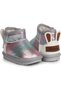 Shasta Girl's Gray Color Fur Inside Glittery Zippered Boots (Size 21-30)