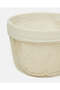 White Metal Round Basket With Fabric - 2