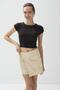 Women's Coffee Color Short Sleeve Crop T-Shirt