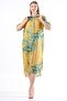 Mustard Branch Pattern Slit Casual Shirt Dress - 5
