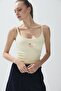 Women's Butter Color Printed Tank Top - 2