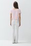 Women's Pink Color Printed Boat Neck Short Sleeve T-Shirt - 7