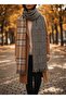 “Women's Winter Plaid Wool Shawl - Double-Sided Shoulder Shawl / Oversized Blanket Shawl 70X190Cm”-Mustard - 4
