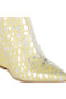 Women Tear Shaped Faux Leather Boots in Lime Yellow - 5