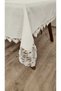 Gardenya Linen Seamless French Guipure Tablecloth - 4