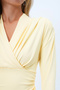 Yellow Double-Breasted Cut V-Neck Waist-Corseted Sandy Blouse Alc-X14372 - 5