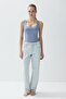 Women's Light Blue Square Neck Snap Body - 4