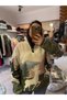 Deer Patterned Fleece Sweatshirt