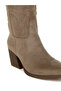 Women Microfiber Long Cowboy Boots in Taupe - 5