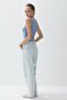 Women's Light Blue Square Neck Snap Body - 6