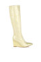 Women Tear Shaped Faux Leather Boots in Lime Yellow - 2