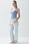 Women's Light Blue Square Neck Snap Body - 5