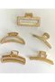 7 cm Gold Stone Curved Hair Clip – Stylish and Sparkling Metal Barrette - 8