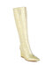 Women Tear Shaped Faux Leather Boots in Lime Yellow