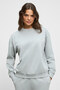 Anselma Women's Organic Cotton Regular Elastic Waistband Drawstring Double Pocket Wide Leg Gray Top and Bottom Set - 3