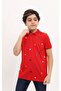 Boy's Printed Polo Neck Buttoned Short Sleeve T-Shirt