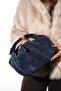 Island Navy Blue Suede Genuine Leather Women's Shoulder Bag - 3