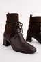 Emma Thick Heeled Knitwear Tied Boots - 2