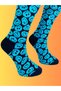 Special Series Happy Blue Colored Smiley Patterned Socks Fun Comfortable Stylish Design Style Socks