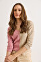 Women's Dusty Rose Camel Blocky Fleece-Lined Loose Blouse Blz-19002519 - 5