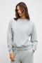Anselma Women's Organic Cotton Regular Elastic Waistband Drawstring Double Pocket Wide Leg Gray Top and Bottom Set - 4