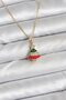 316L Steel Chain Gold Rhine Pine Tree Model Zircon Stone Christmas Themed Women's Necklace