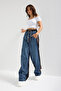 Women's Dark Denim Color 2W5-5 Straight Fit Loose Fit Design Denim Jean - 2