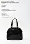 Crinkled Textured Black Shk205 Faux Leather Zippered Single Compartment Adjustable Strap Hand, Arm and Shoulder Bag - 4