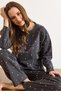 Women's Smoked Heart 100% Cotton Long Sleeve Pajama Set Pjm-00000024