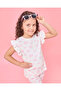 Girls White Heart Printed Rib T-Shirt