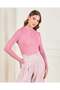 Women Pink High Neck T-Shirt