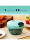 Plastic 450 ml Compact Vegetable Chopper with 3 Blades, Green - 4