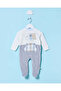 Baby White And Grey Velour Sleepsuit
