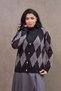 Gray Baklava Patterned Knitwear Cardigan