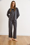 Women's Smoked Heart 100% Cotton Long Sleeve Pajama Set Pjm-00000024 - 2