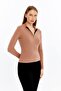 Women's Long Sleeve Half Zipper Slim Fit Tshirt - 2