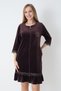 Women's Cotton Velvet Zippered Winter Dress / Coffee 3716 - 7
