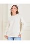 Women Ivory Embroidered Sweatshirt