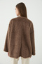 Women's Brown Oversized Plush Sweater - 6