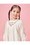 Girls Ivory Embroidery Dress - 4
