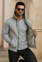 Men's Winter Pocketed Gray Oversized Sweatshirt - 3